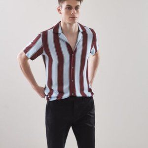 Reiss Block Stripe SS button down